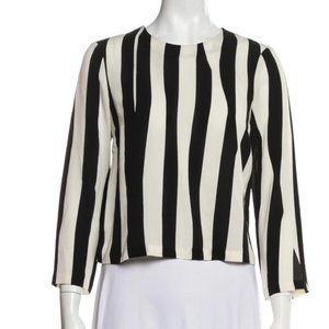 A.L.C black and white striped silk blouse